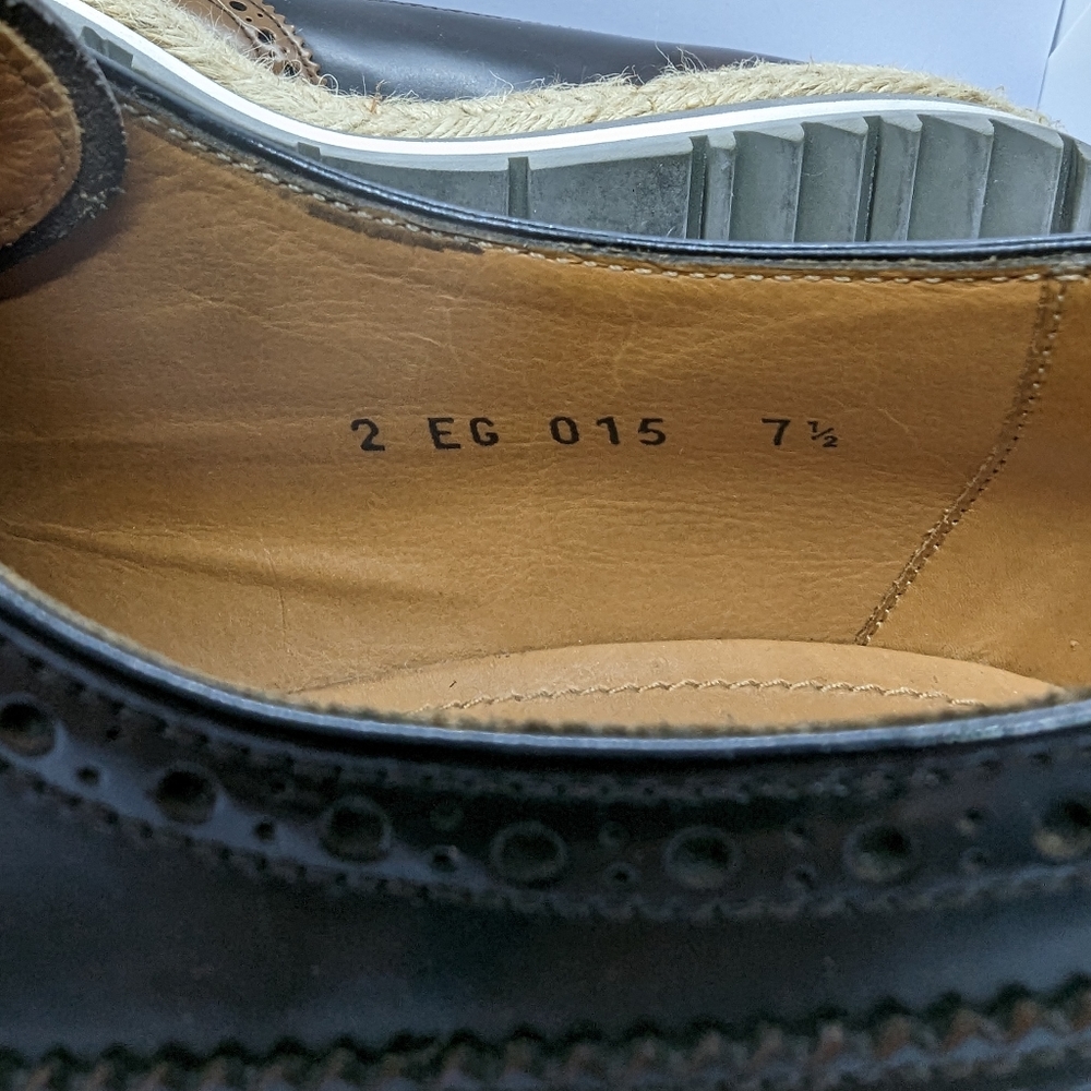 Prada Mens Raffia Platform Varnished Brogues - image 3